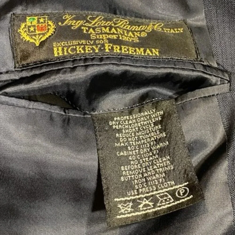 Vintage Loro Piana Hickey Freeman Men Blue Blazer 48XLG Tasmanian Super USA Wool